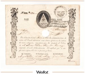 5 Песо 1863 Гондурас
